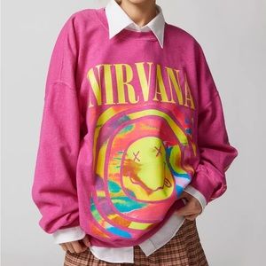 Nirvana Smile Overdyed Crew Neck Sweatshirt
